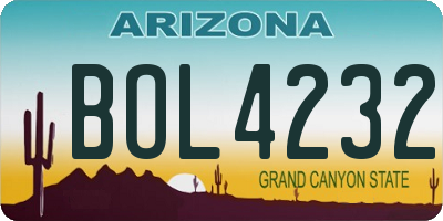 AZ license plate BOL4232