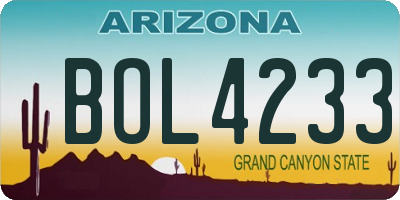 AZ license plate BOL4233