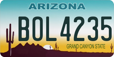 AZ license plate BOL4235