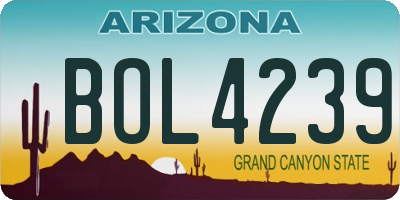 AZ license plate BOL4239
