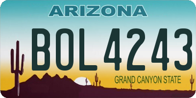 AZ license plate BOL4243