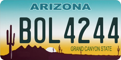 AZ license plate BOL4244