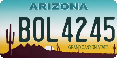 AZ license plate BOL4245