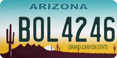 AZ license plate BOL4246