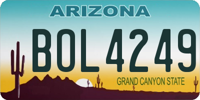 AZ license plate BOL4249