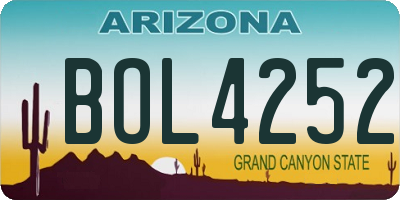 AZ license plate BOL4252