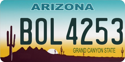 AZ license plate BOL4253