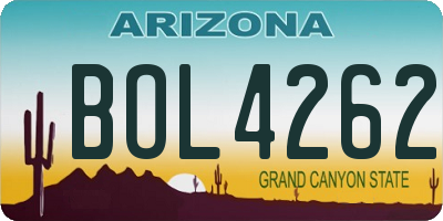AZ license plate BOL4262