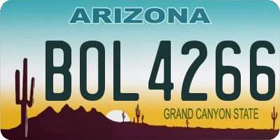 AZ license plate BOL4266