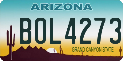AZ license plate BOL4273
