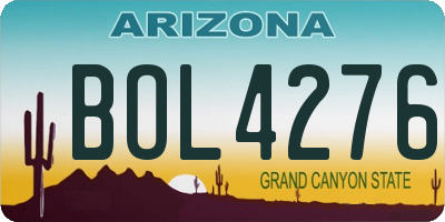AZ license plate BOL4276