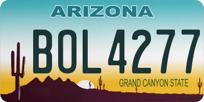 AZ license plate BOL4277