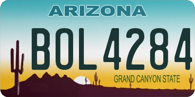 AZ license plate BOL4284
