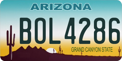 AZ license plate BOL4286