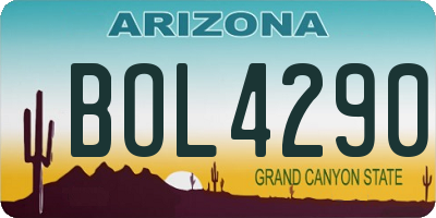 AZ license plate BOL4290
