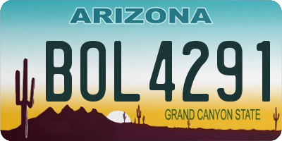 AZ license plate BOL4291