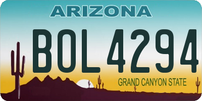 AZ license plate BOL4294