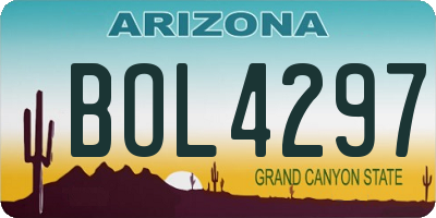 AZ license plate BOL4297