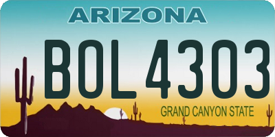 AZ license plate BOL4303