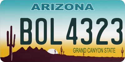 AZ license plate BOL4323