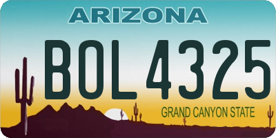 AZ license plate BOL4325