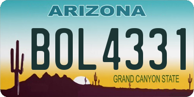 AZ license plate BOL4331