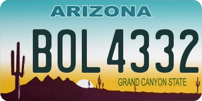 AZ license plate BOL4332