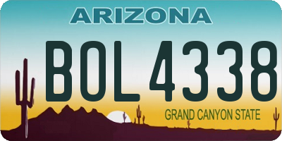AZ license plate BOL4338