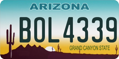 AZ license plate BOL4339