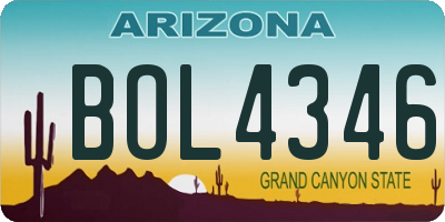 AZ license plate BOL4346