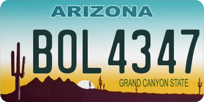 AZ license plate BOL4347