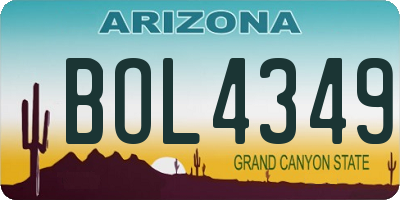AZ license plate BOL4349