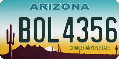 AZ license plate BOL4356