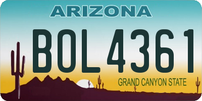 AZ license plate BOL4361