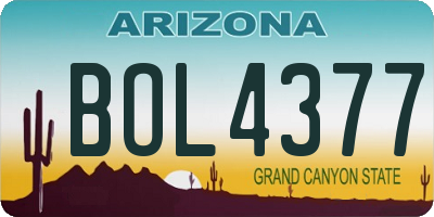 AZ license plate BOL4377