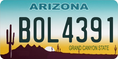 AZ license plate BOL4391
