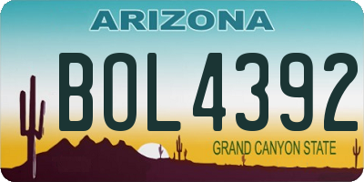 AZ license plate BOL4392