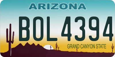 AZ license plate BOL4394