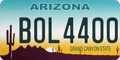 AZ license plate BOL4400