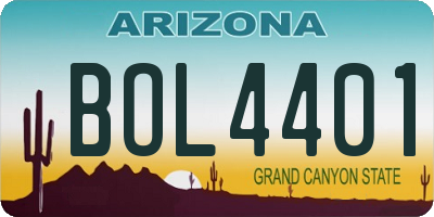 AZ license plate BOL4401