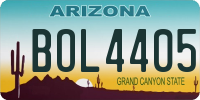 AZ license plate BOL4405