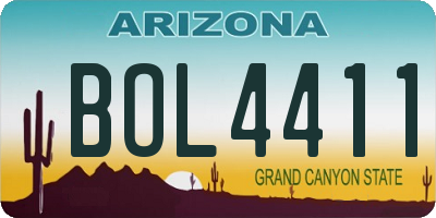 AZ license plate BOL4411