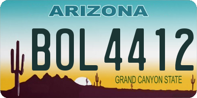 AZ license plate BOL4412