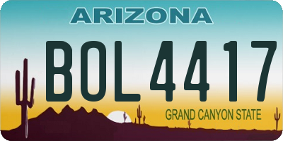 AZ license plate BOL4417
