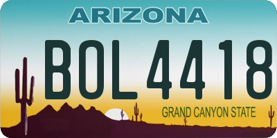AZ license plate BOL4418