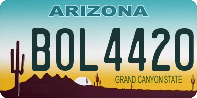 AZ license plate BOL4420