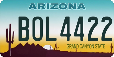 AZ license plate BOL4422