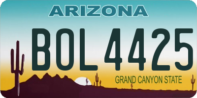 AZ license plate BOL4425