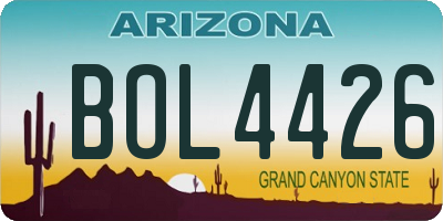 AZ license plate BOL4426