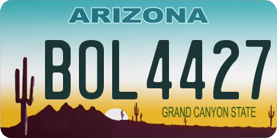 AZ license plate BOL4427